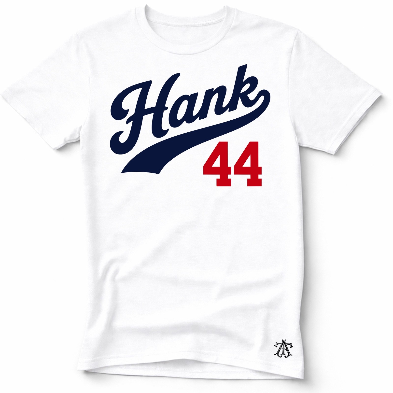 HANK 44, Baseball HOF themed Pre-Shrunk Ring Spun Cotton T-Shirt