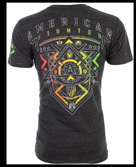 AMERICAN FIGHTER Heather Black ALBERTA Athletic Graphic T-shirt NWT