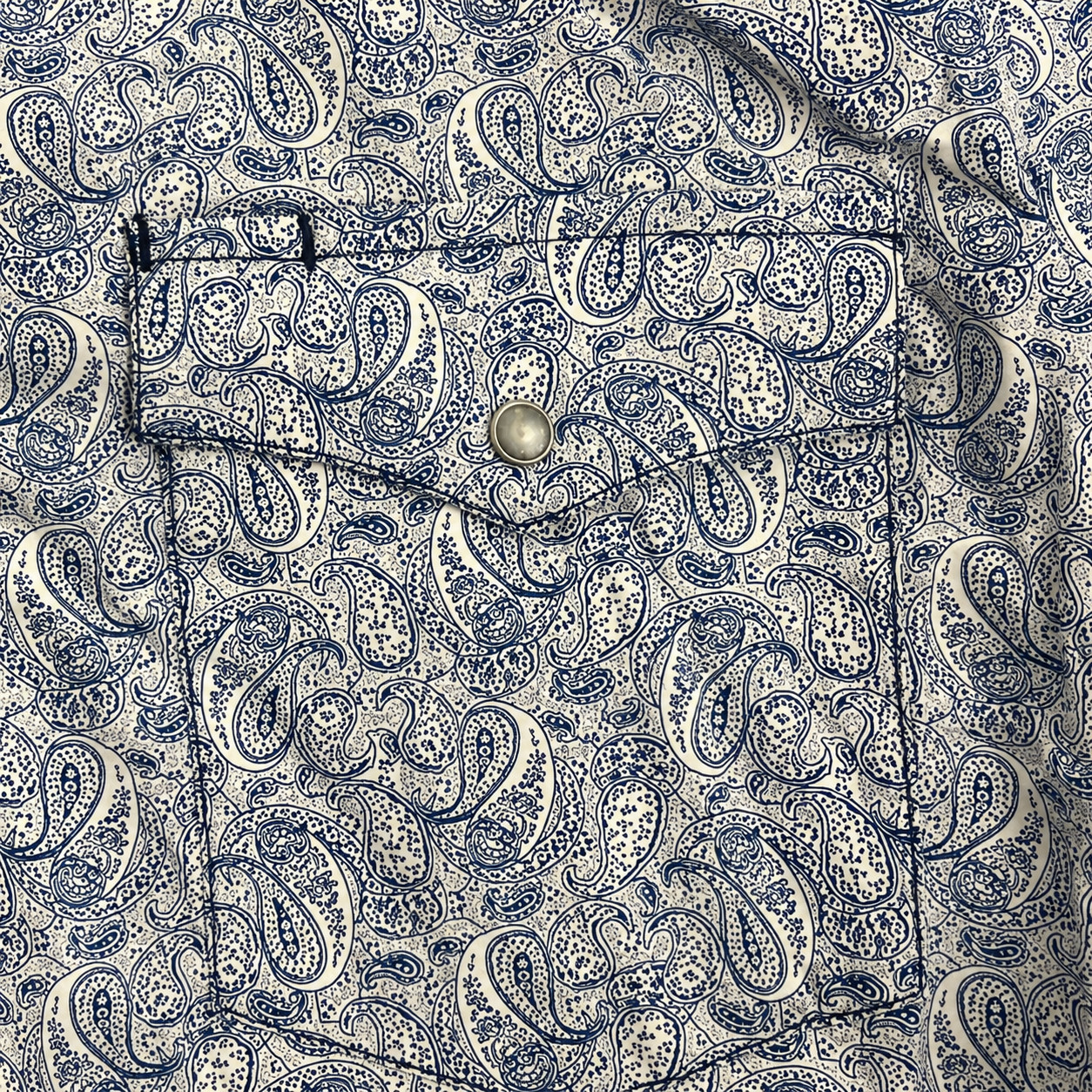 Men’s Light Blue Paisley Pearl Snap Long Sleeve Cowboy Western Shirt