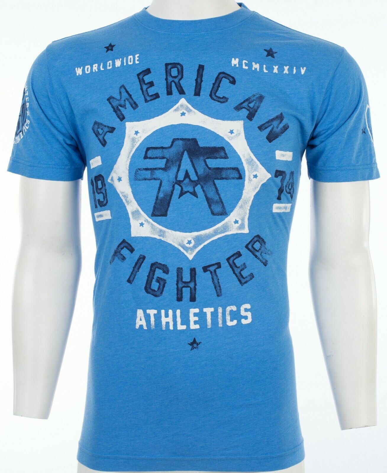 AMERICAN FIGHTER North Carolina Blue Athletic Men Crewneck T-shirt L-3XL NWT