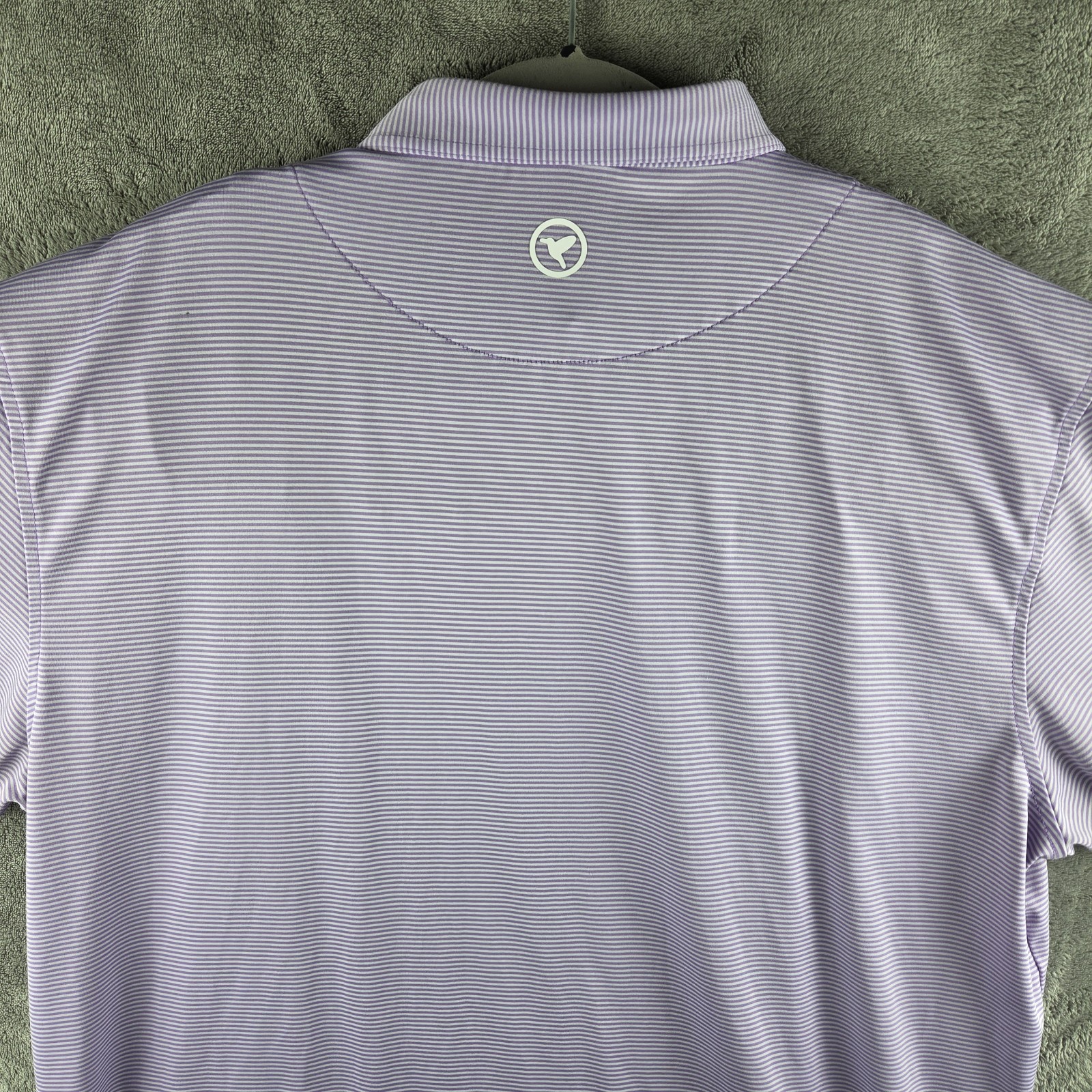 Birddogs Polo Shirt Men 2XL Purple White Striped Golf Active Performance Preppy