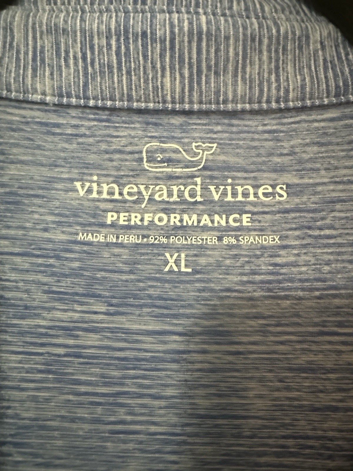 Vineyard Vines Performance Men’s XL Blue Striped Stretch Golf Polo Shirt
