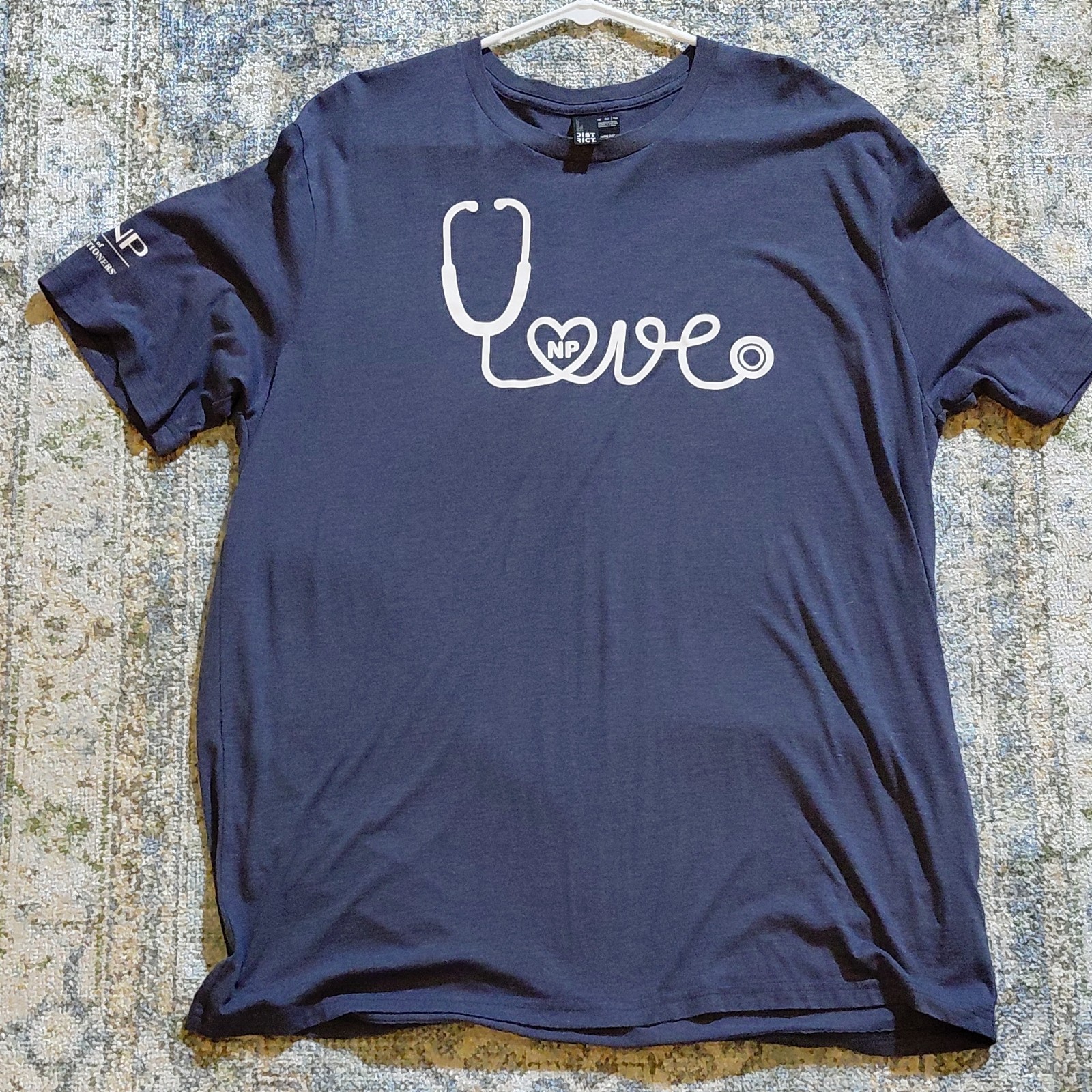 District Perfect Tri NP Love Graphic Navy Blue Men’s T-Shirt 2XL Short Sleeve C…