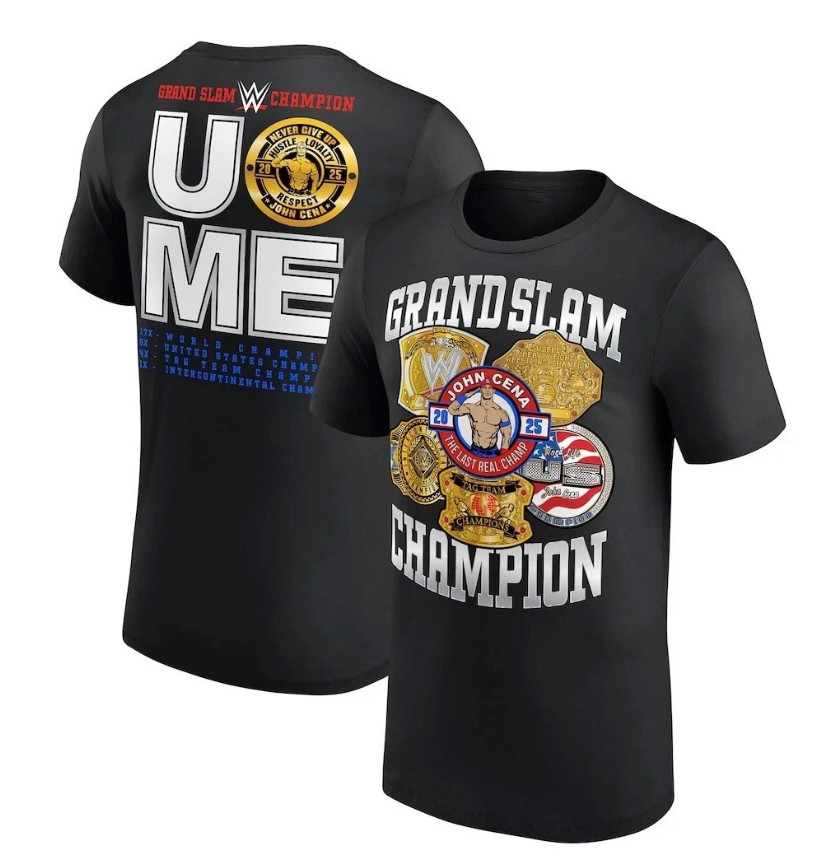 WWE John Cena Grand Slam Champion Shirt 2025 Farewell Tour Final Match Reprint