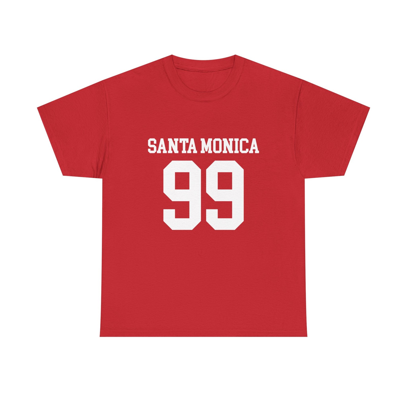 Santa Monica 99 retro vibes red tee vintage aesthetic T-shirt