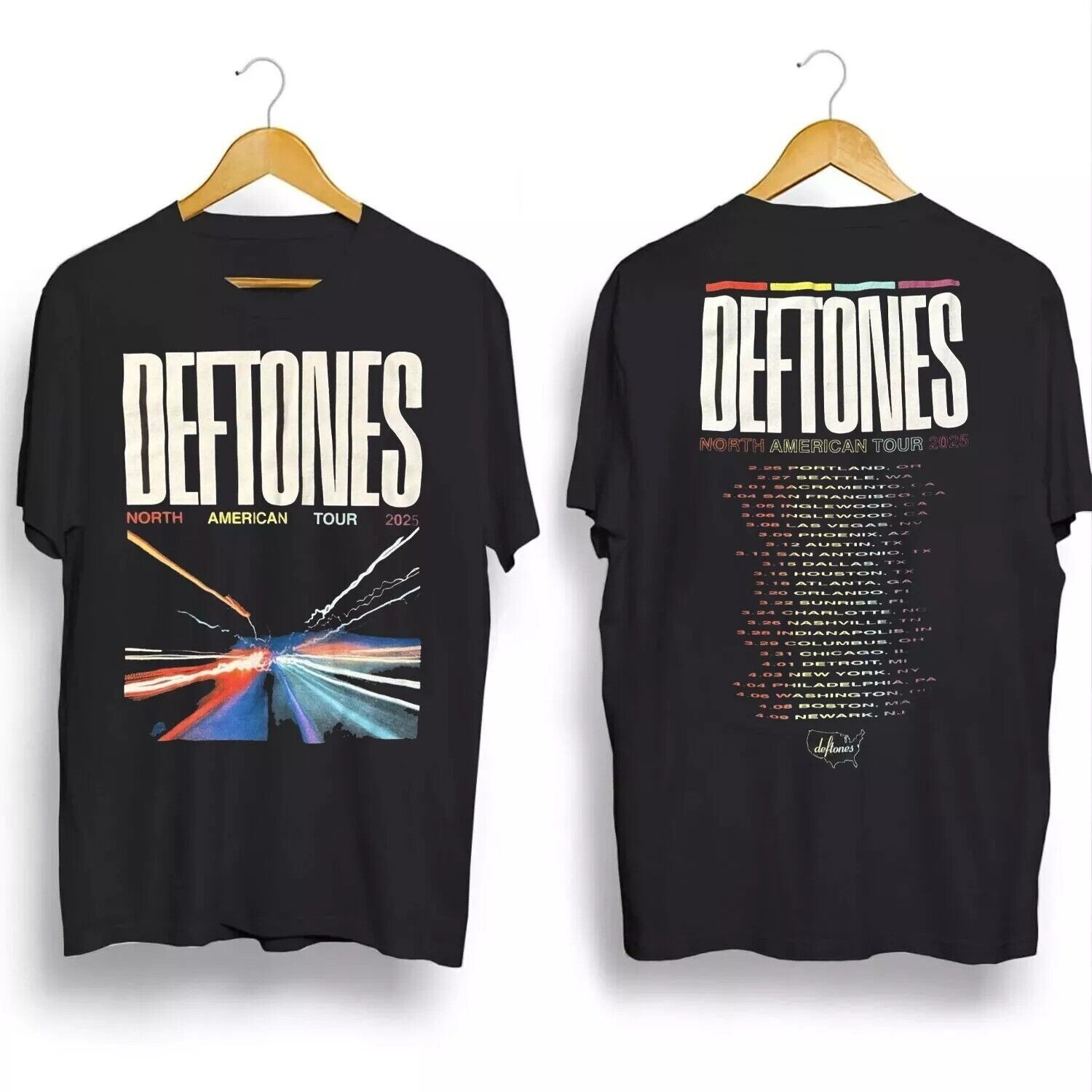NEW!!! Deftones 2025 North American Tour Black T-Shirt S to 5X fan gift