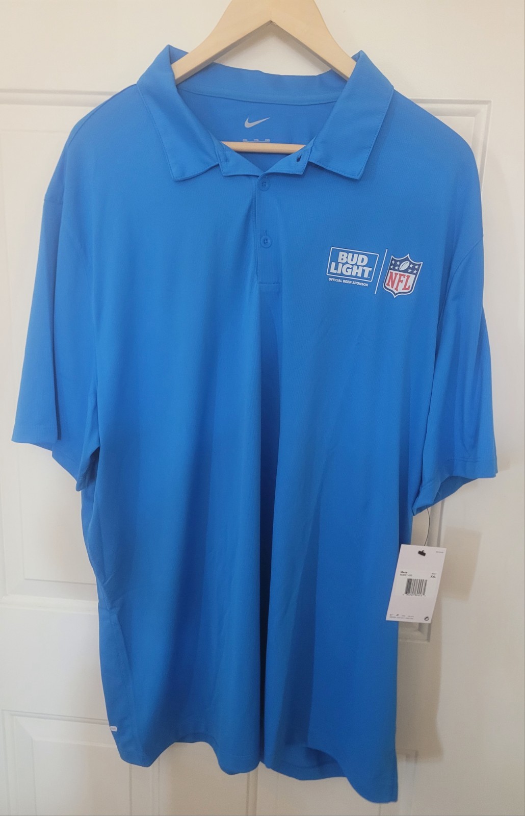 NEW Nike Dri-FIT NFL Bud Light Polo Shirt Men’s XXL 2XL Blue Promo Golf