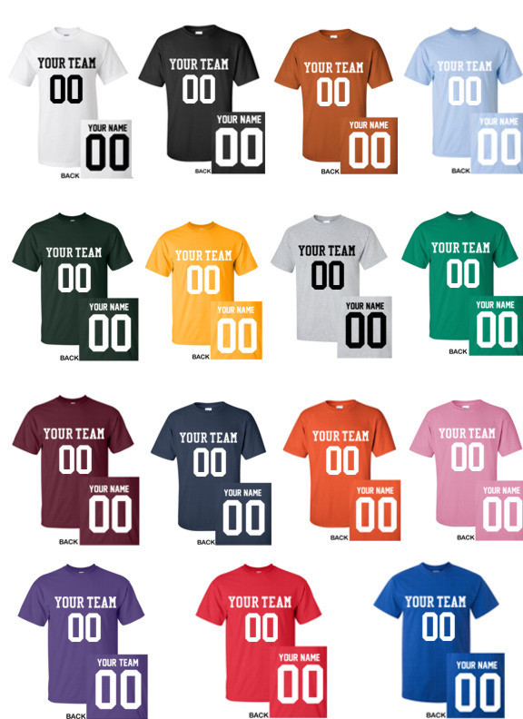 CUSTOM CLASSIC T-Shirt JERSEY Personalized Name Number Football Softball S-5XL