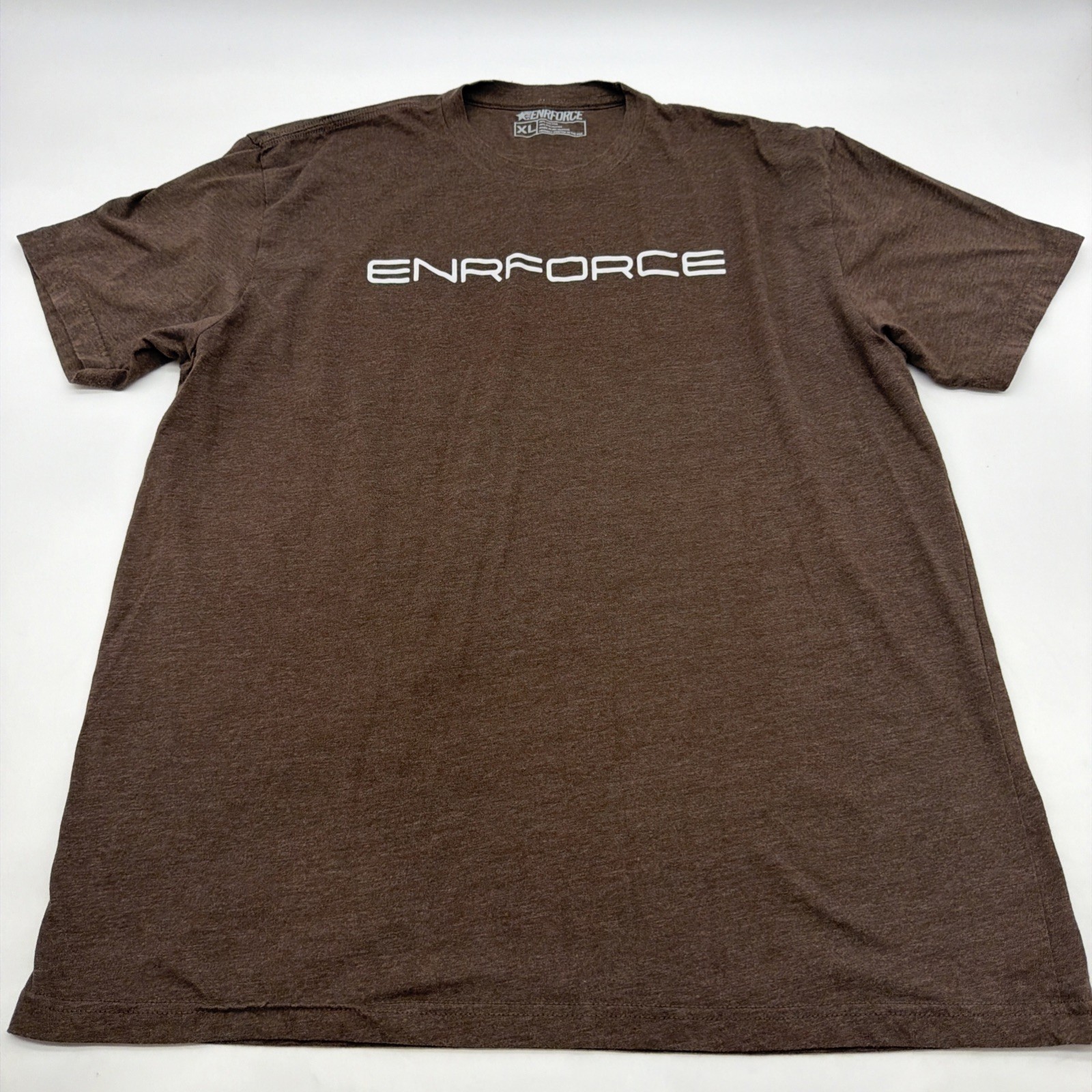 Enforce T-Shirt Mens XL Brown Solid graphic Print Logo .#43126