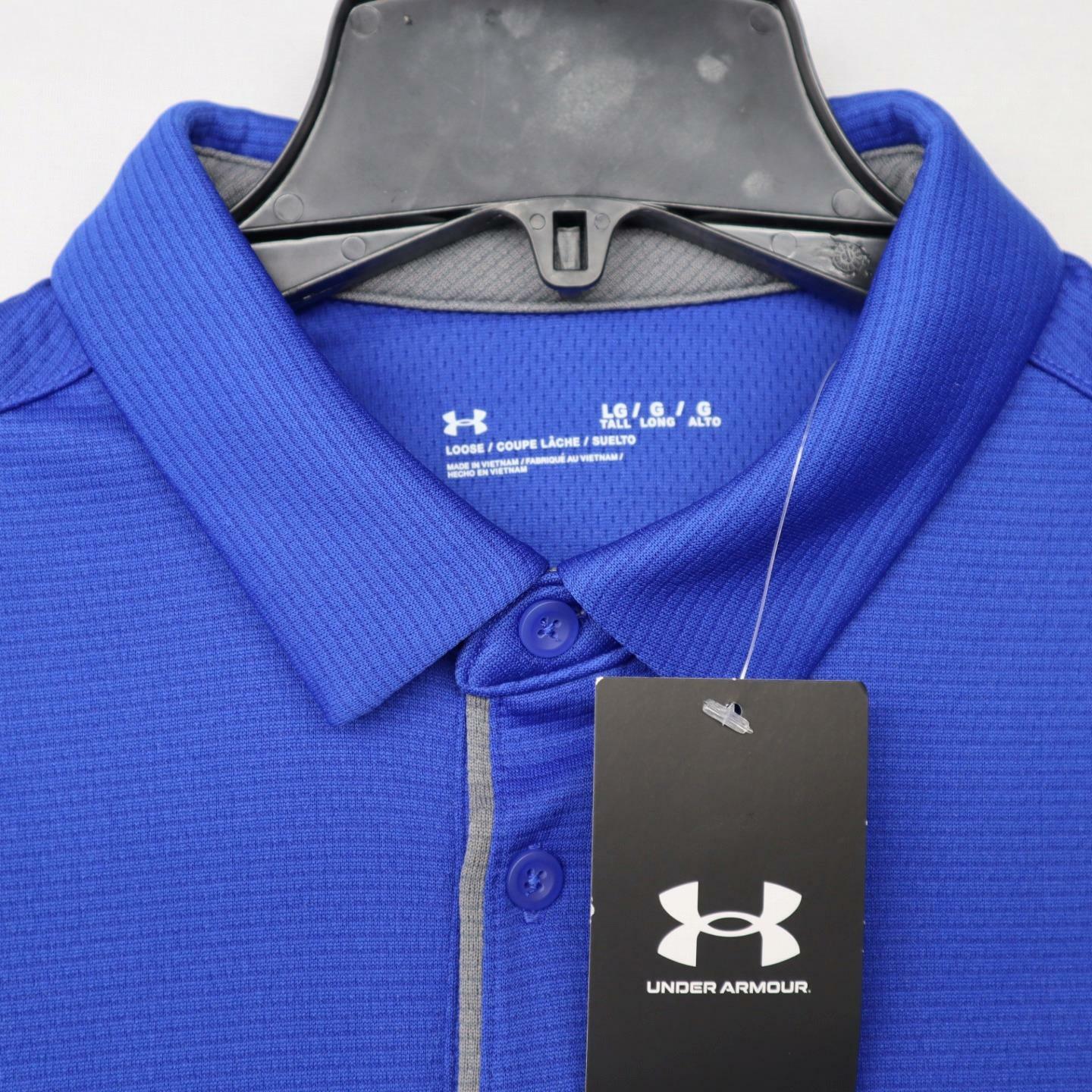 NWT Men’s Under Armour UA Golf Performance Polo Shirt Royal Blue SS Loose Fit