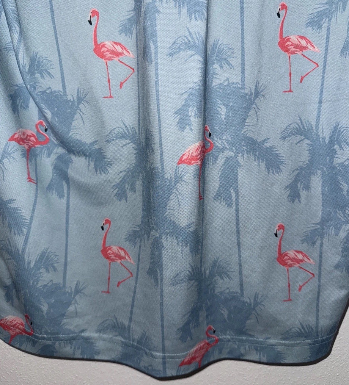Goodfellow & Co Polo Mens Medium Light Blue Pink Flamingo Standard Men’s Size