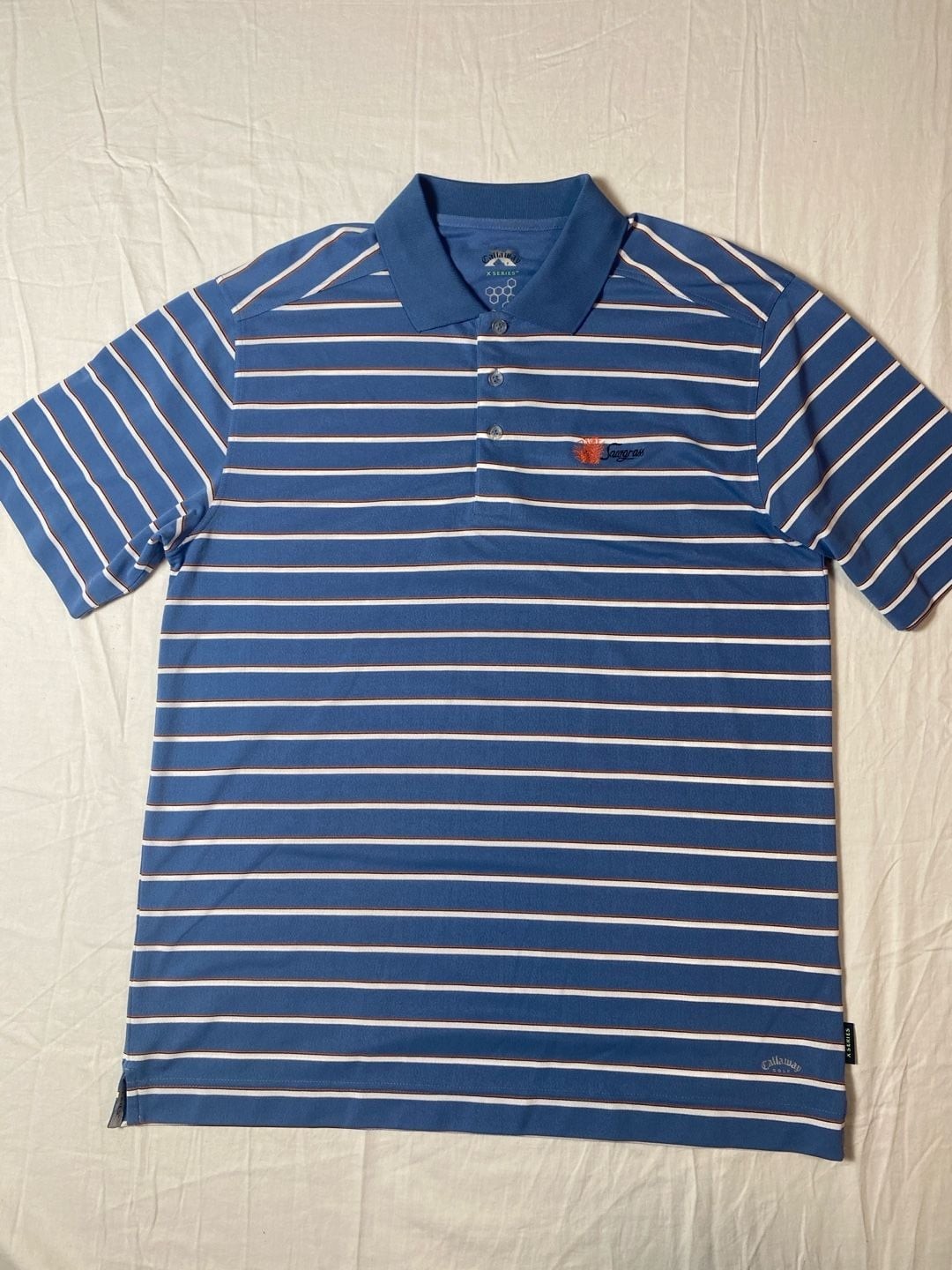 Callaway X Series Sawgrass Golf Striped Performance Polo Shirt XL