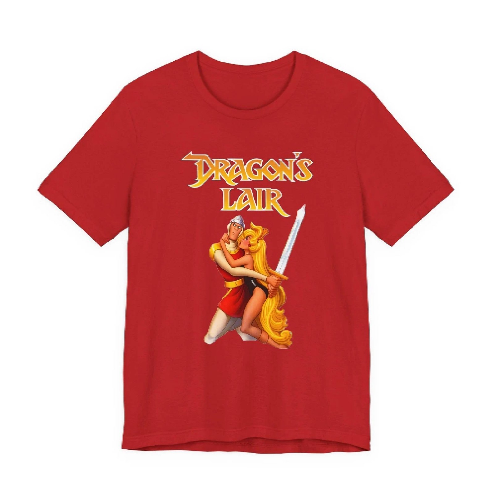 Dragons Lair Arcade SNES Retro Style Cover Art Unisex Jersey Short Sleeve Tee
