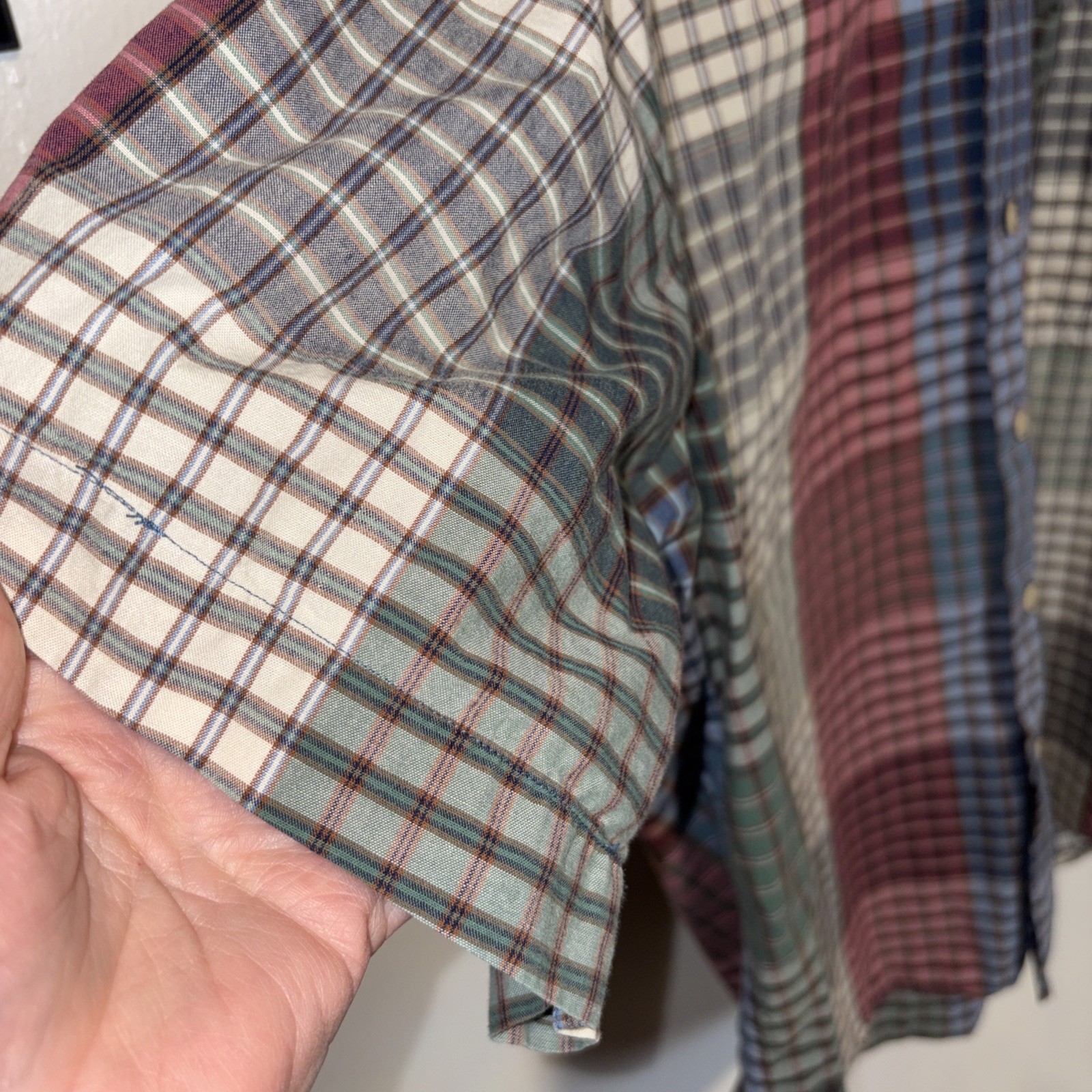 New no Tags size L Button Up Collard Plaid Multi color