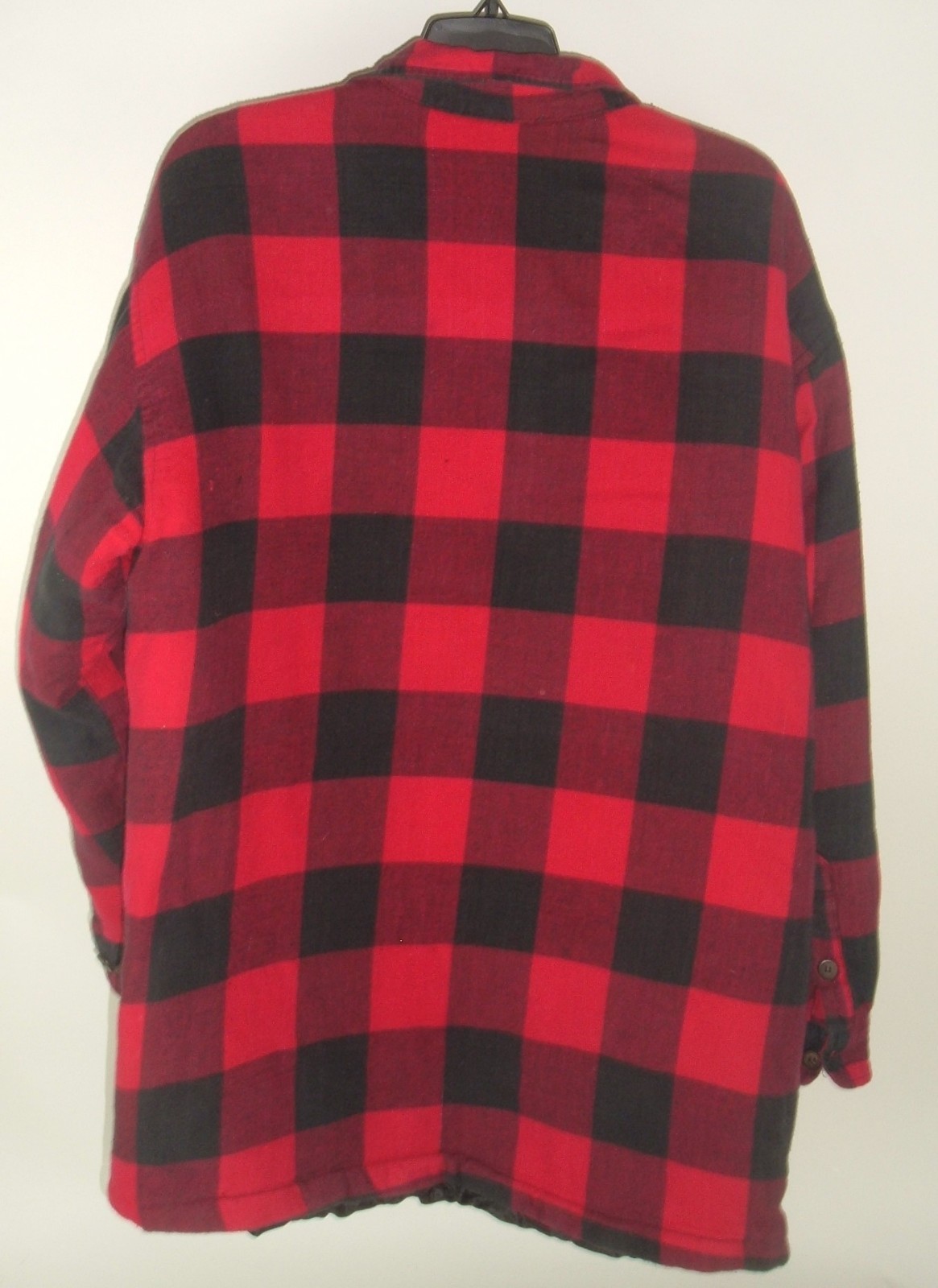 Vintage Quilted Jacket 90s Red Plaid Flannel Lumberjack L Grunge Brisco Apparel