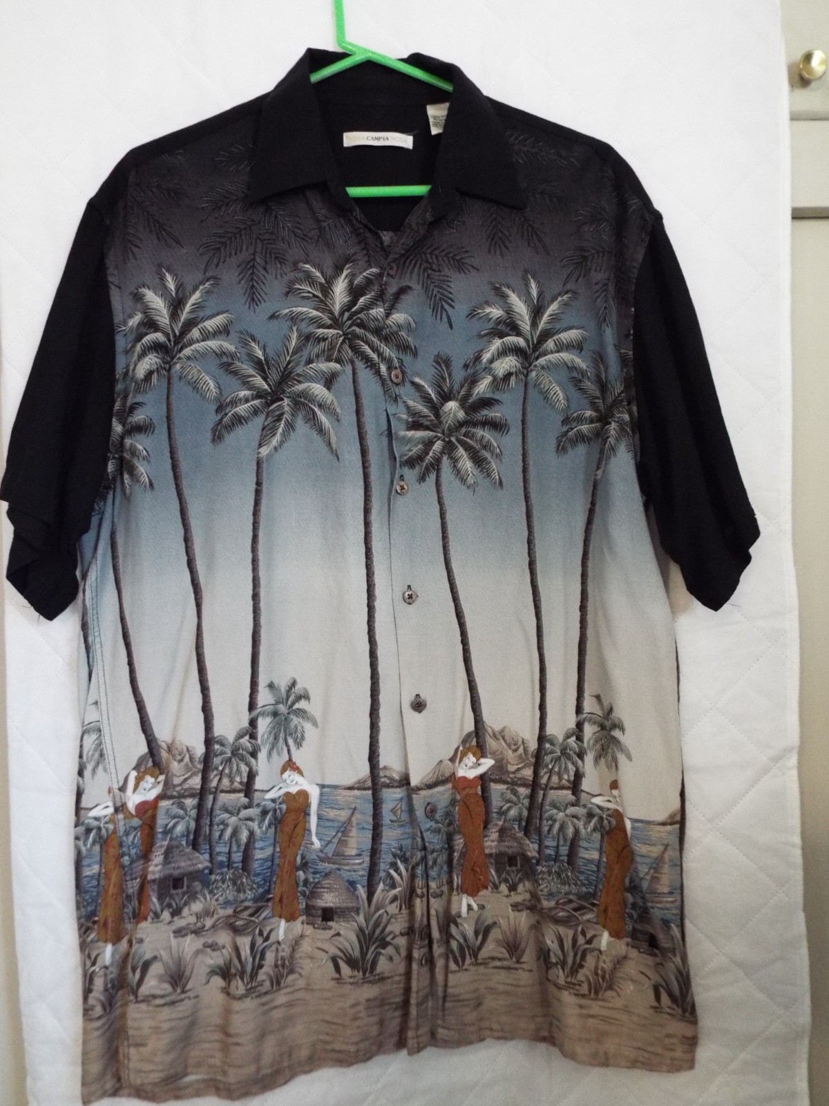 Campia Moda Men’s Tropical Hawaiian Women Island Palm Trees Print Size Medium