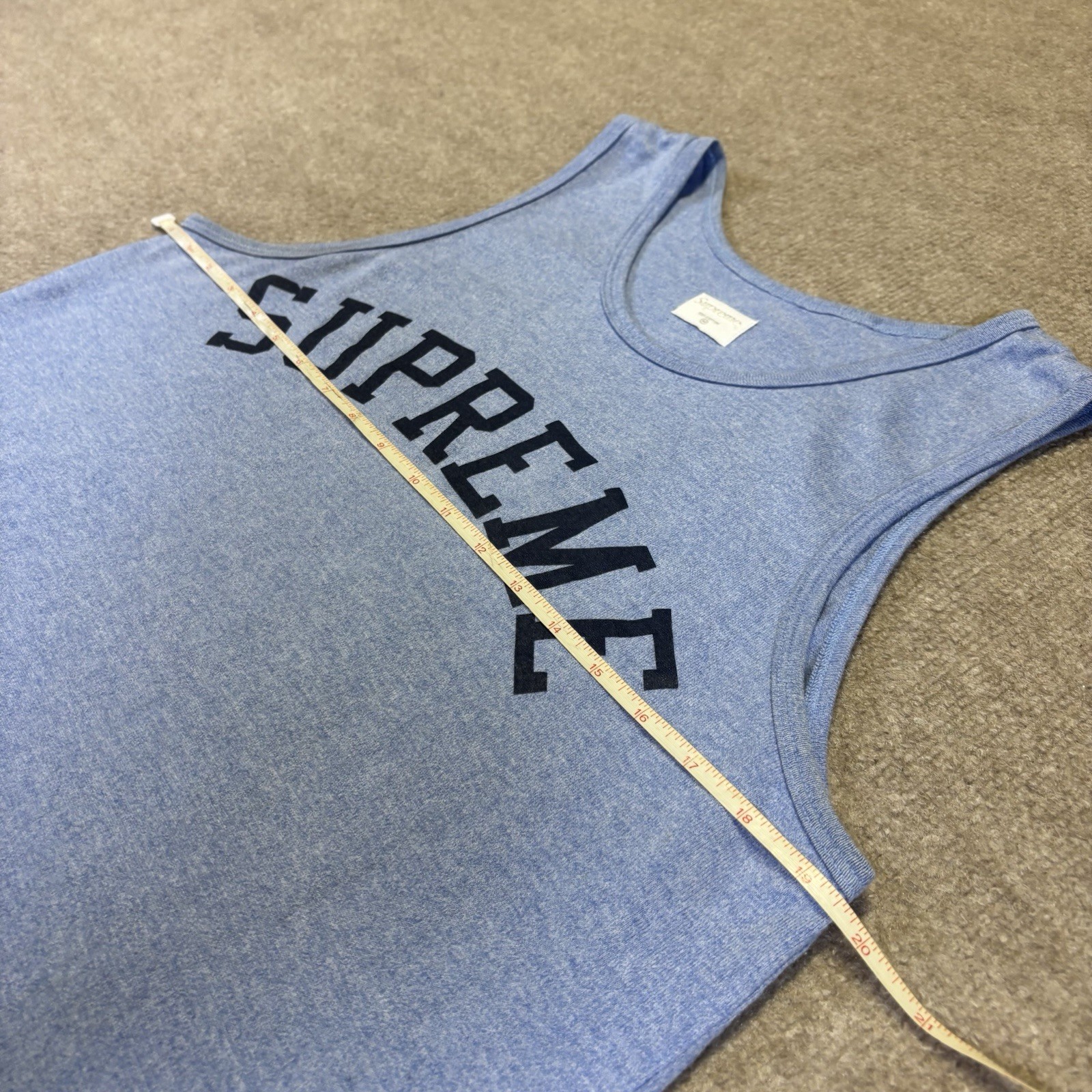 Supreme Arc Logo Collegiate Tank Top (Blue) Size Medium