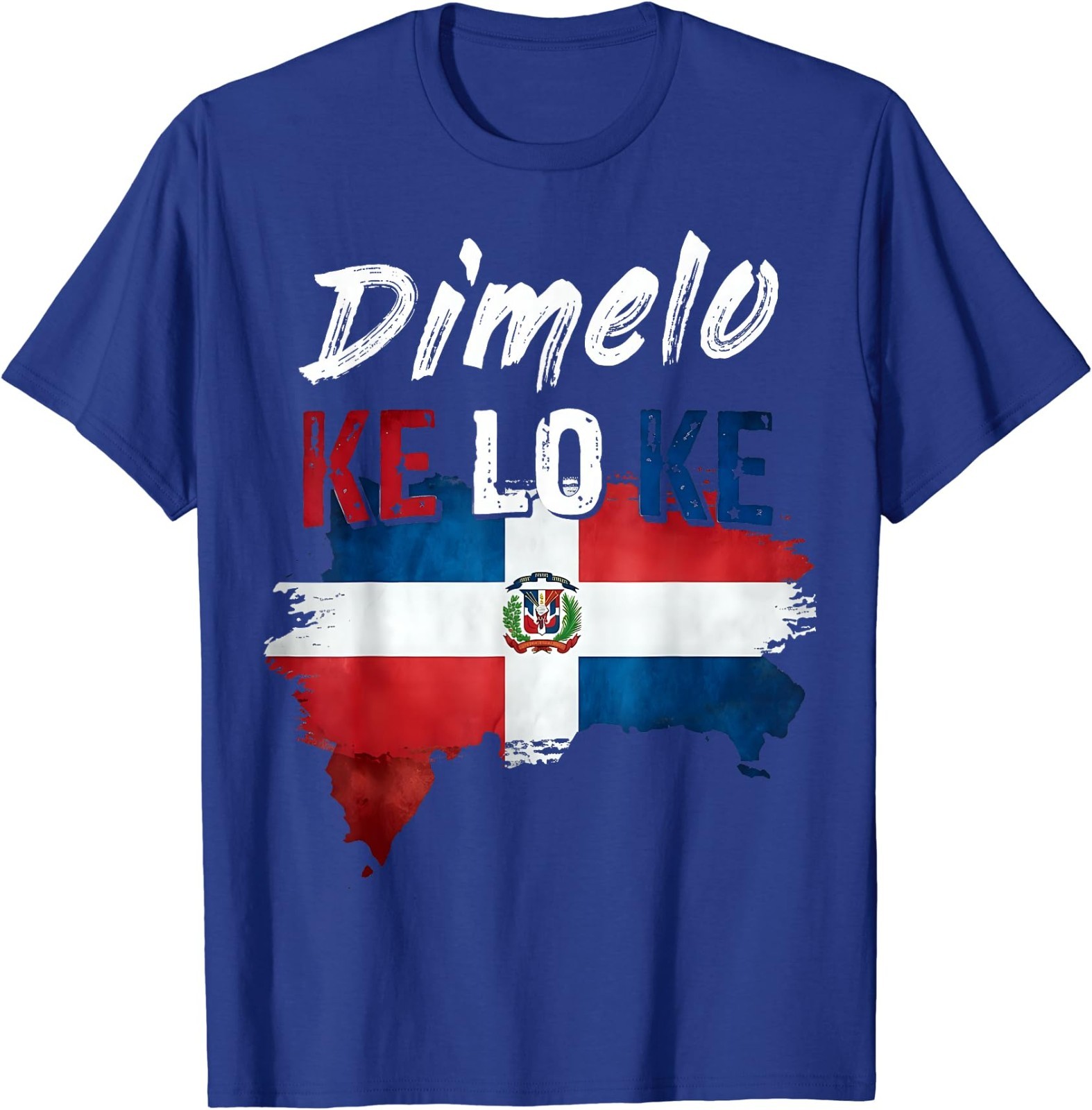 Dimelo KE LO KE Dominican Republic Flag Distressed T-Shirt