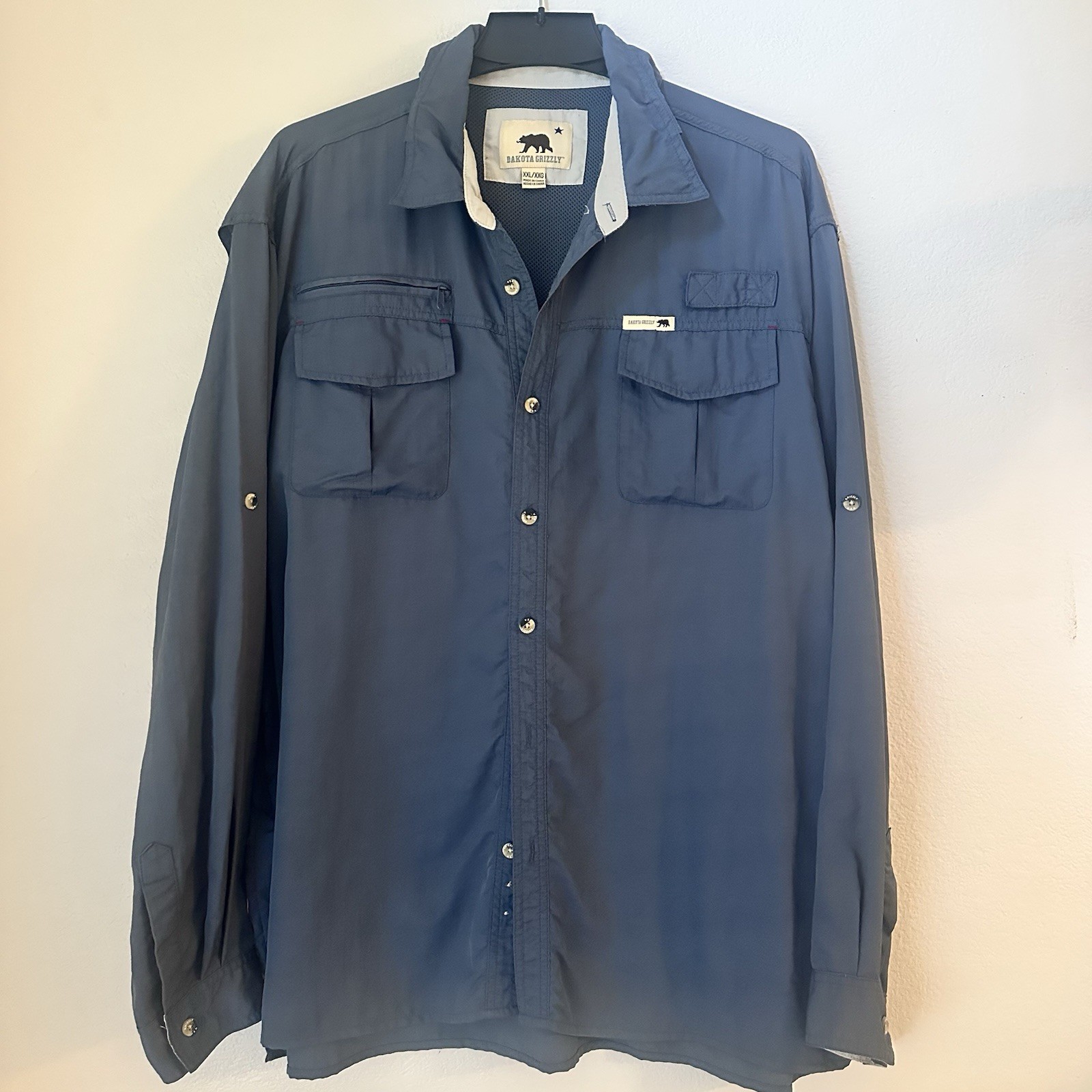 Dakota Grizzly Shirt Adult Blue Outdoor Camping Hiking Long Sleeve XXL
