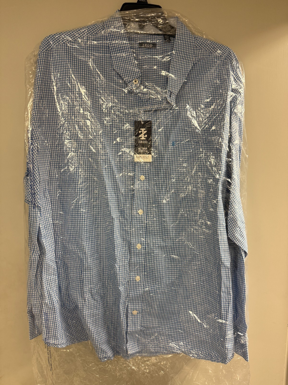 IZOD Men’s Button Down Long Sleeve Dress Shirt Blue Revival Size 2XLT Big & Tall