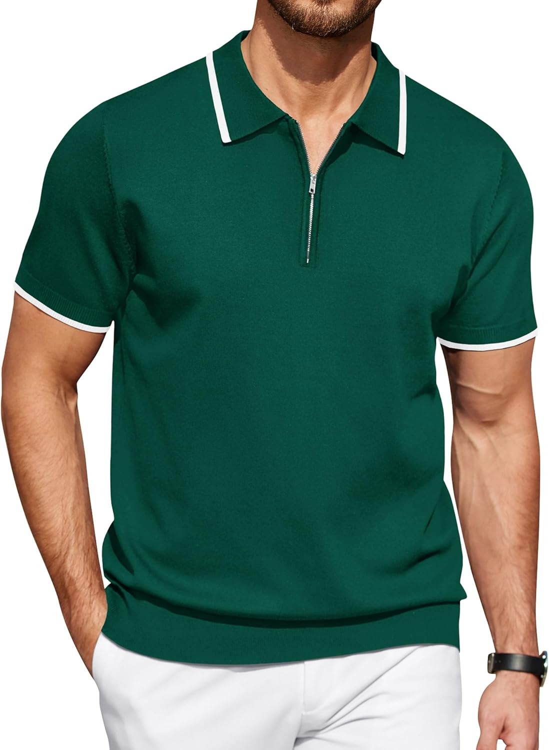 Men’s Shirt Short Sleeve Turn Down Collar Size X-Large Regular Fit Golf COOFANDY