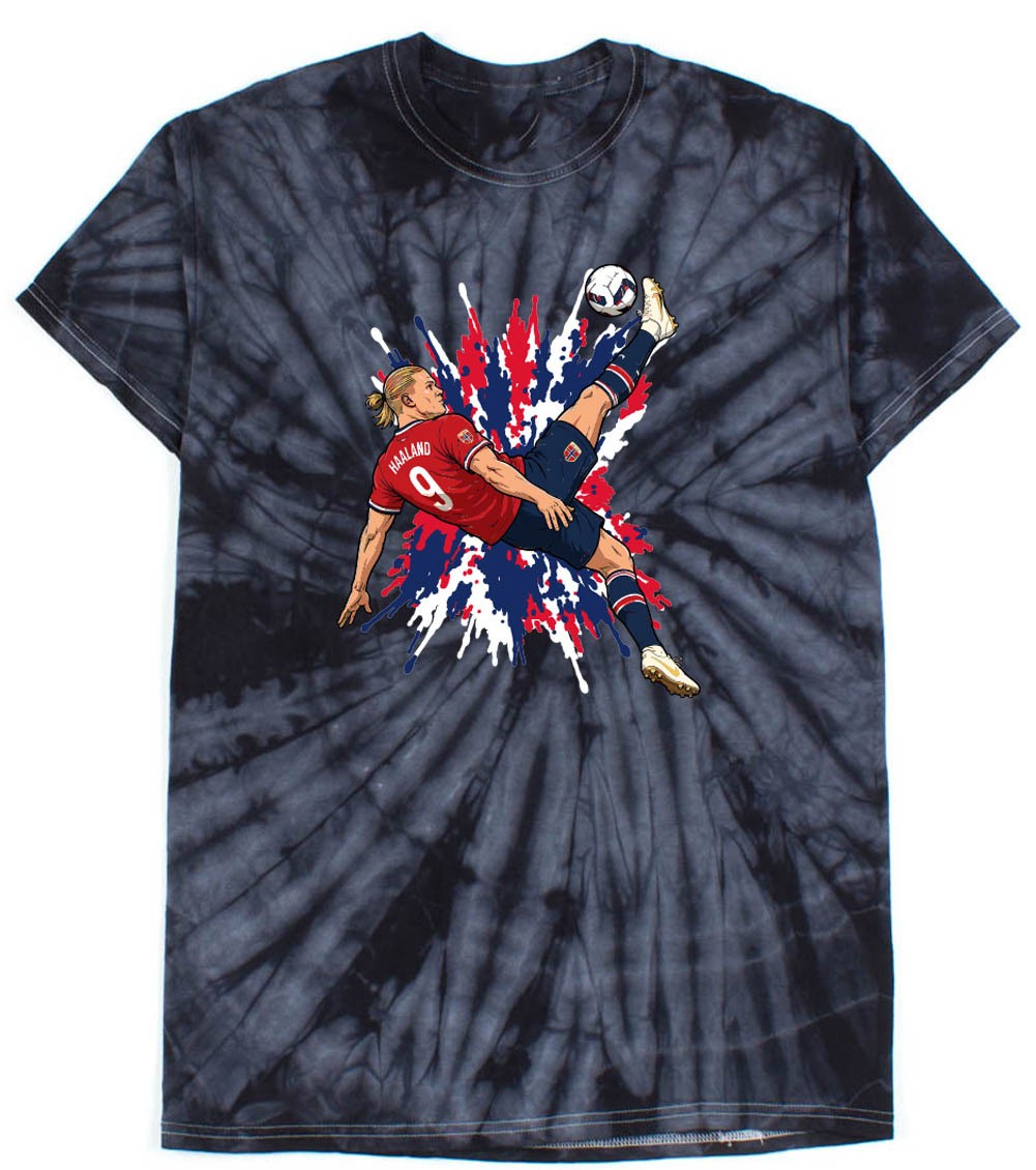Erling Haaland Spray Paint Norway TIE DYE Shirt T-Shirt