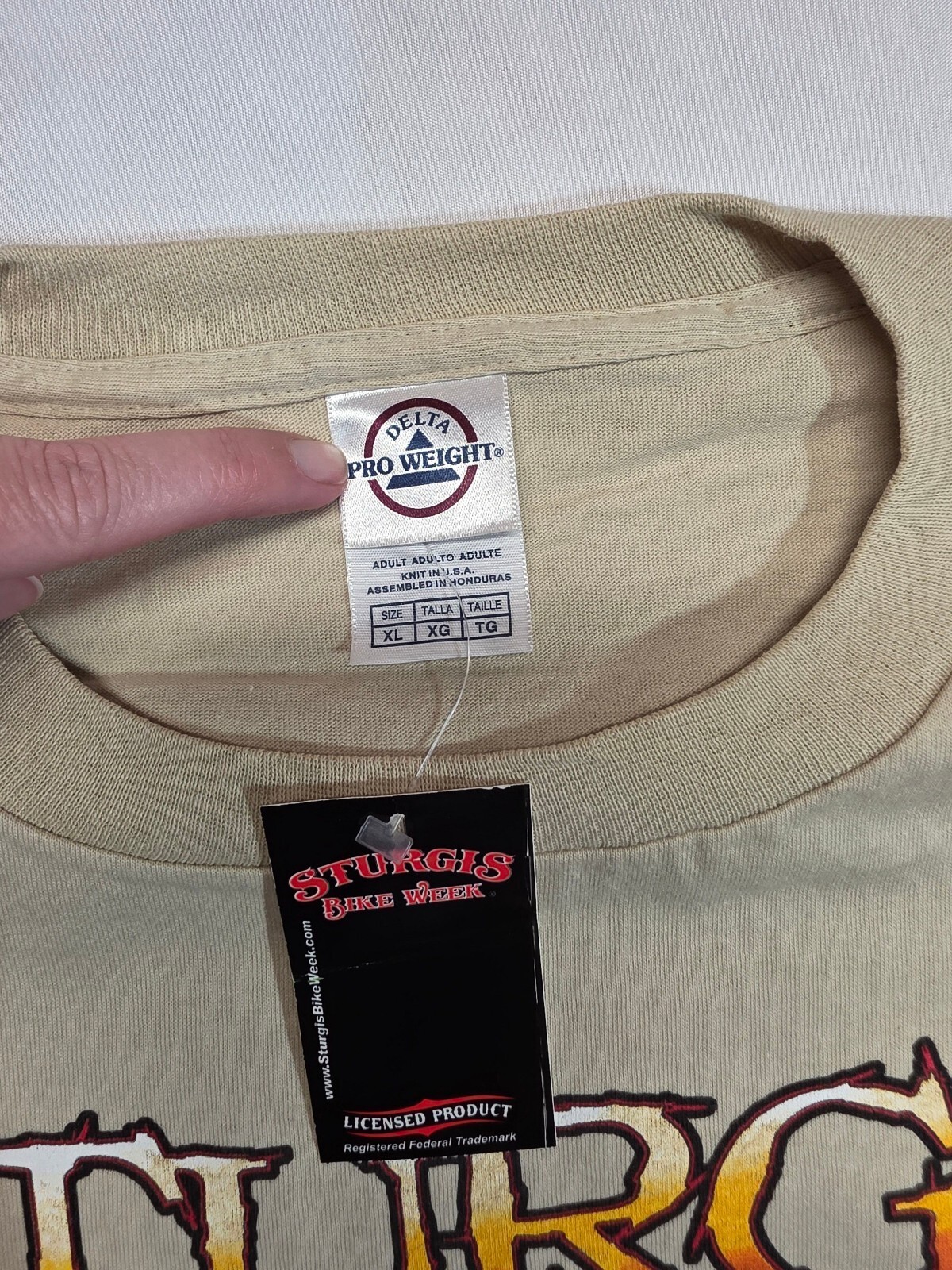 Deadstock #1 design Sturgis Bike Week 2007 Vintage Delta Pro Weight XL T-Shirt