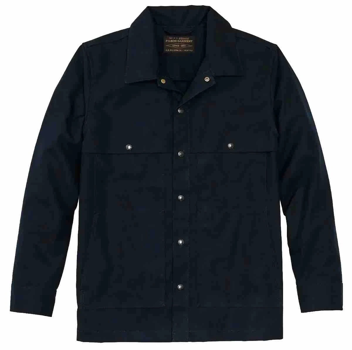 Filson Dry Tin Jac Shirt Navy Dark Blue Cloth Jacket USA Made Mens XS New