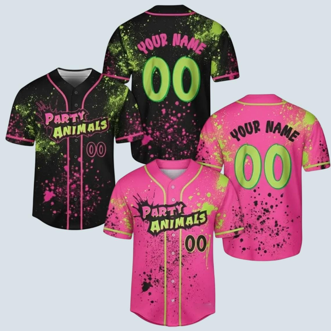 Personalized Animals Baseball Jersey Personalized Name And Number Party Baseball