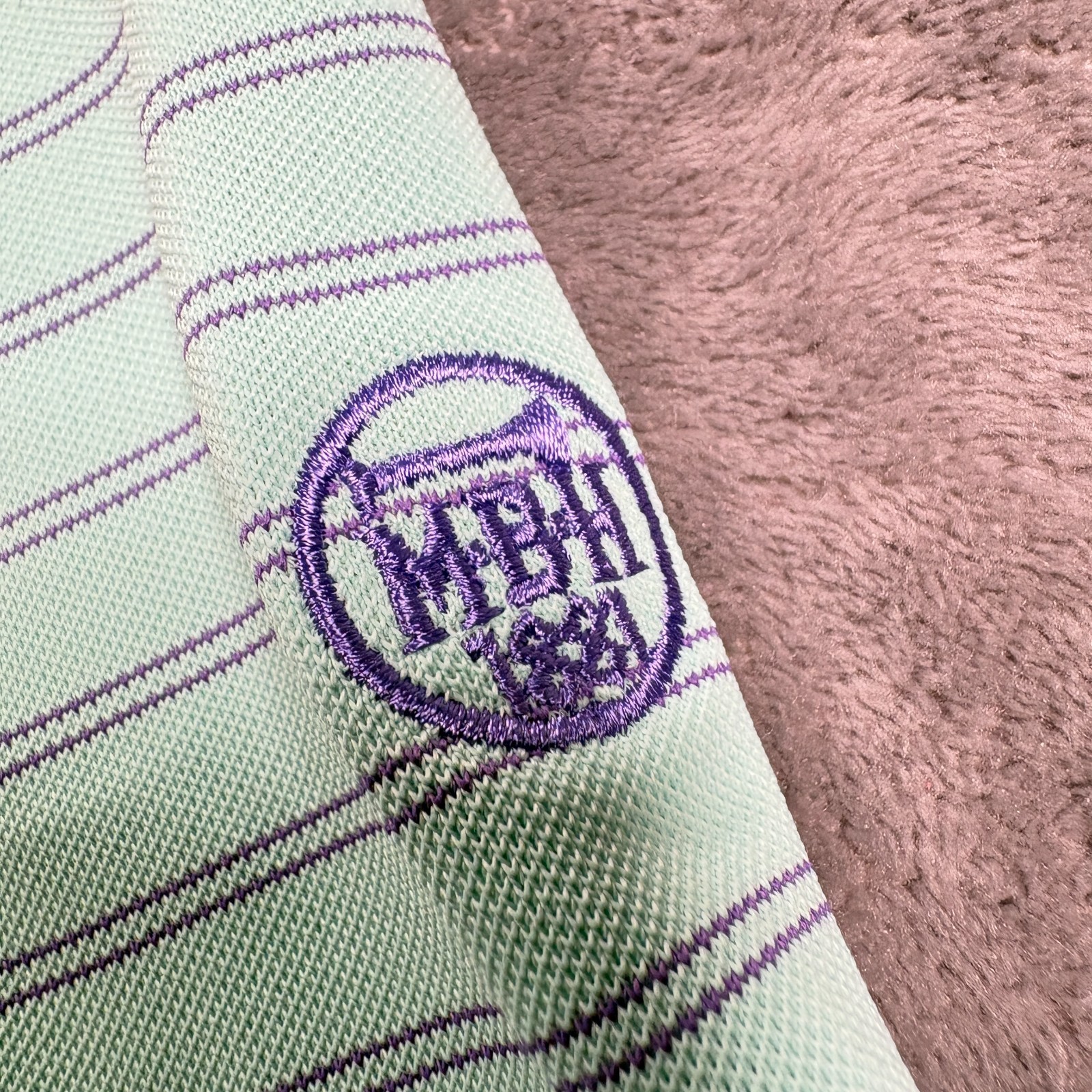 Peter Millar Polo Shirt Mens Large Green Striped Summer Comfort High Low Hem