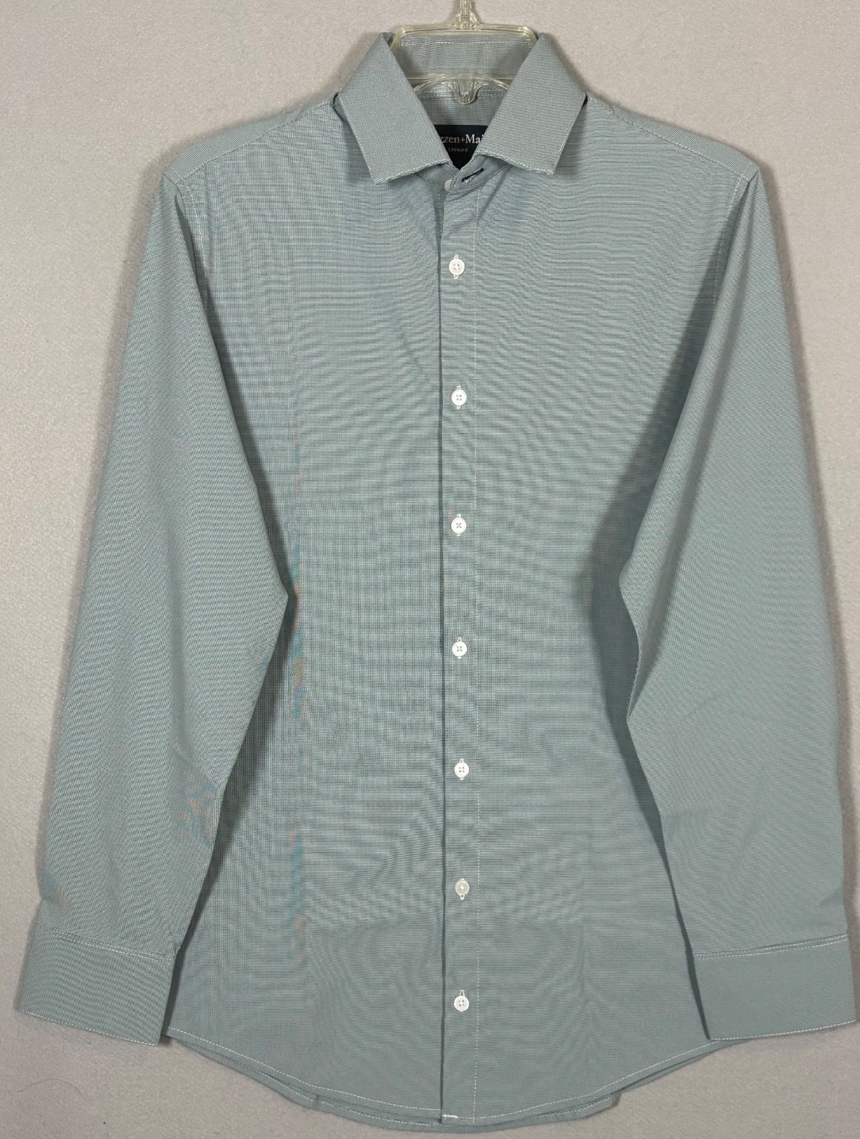 NWOT Mizzen Main Leeward Shirt Men S Grayish Blue Trim Fit Performance LS