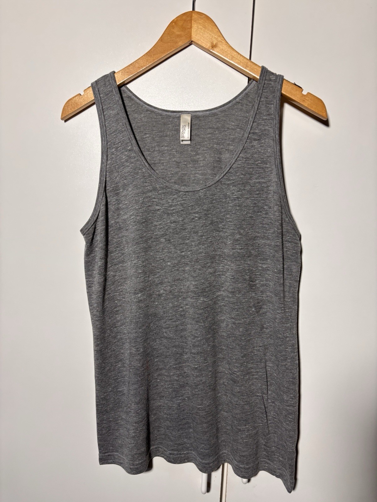 VTG Y2K American Apparel Unisex Tri Blend Tank Top Heather Gray Size M Original