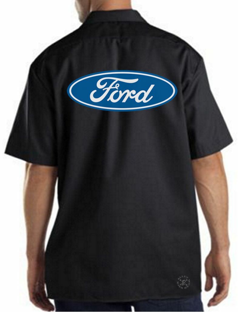 FORD Classic Blue Oval Mechanics Work Shirt ~ RACING ~ Mustang F150 Performance