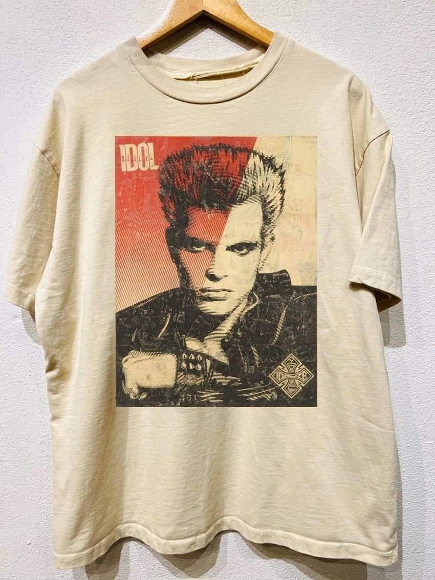 Billy Idol 90s Sand Short Sleeve Unisex T shirt Classic tee Men Women S-5XL