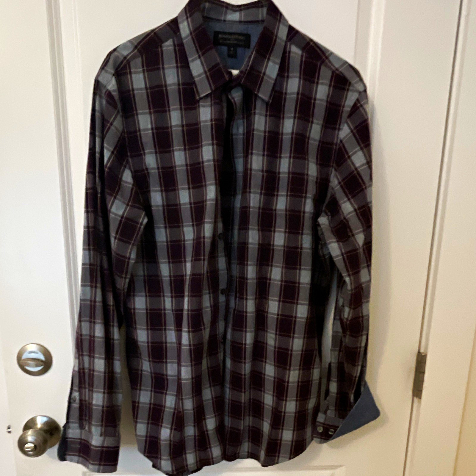 Banana Republic Men’s M Slim Fit Plaid Long Sleeve Button-Up Shirt