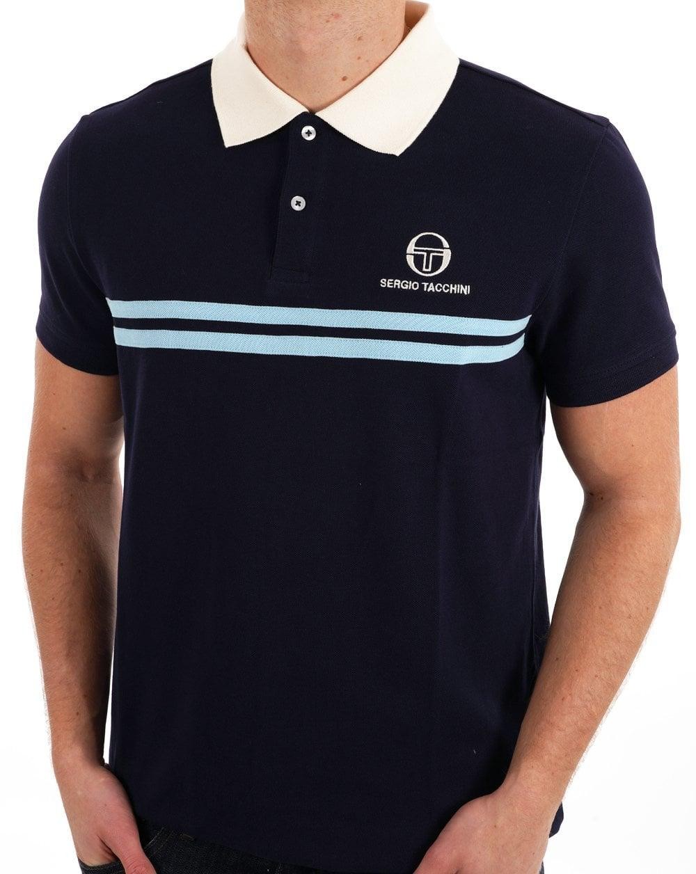 Sergio Tacchini Men’s Retro Supermac Polo Shirt Cotton Collared Top New XS – 4XL