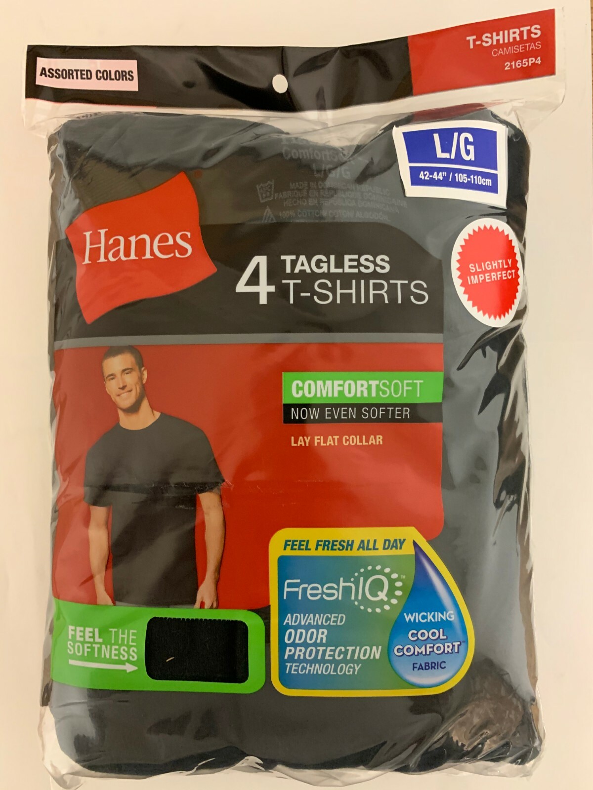 Hanes Men’s T-Shirt Tagless ComfortSoft Crewneck 4-Pack 2165