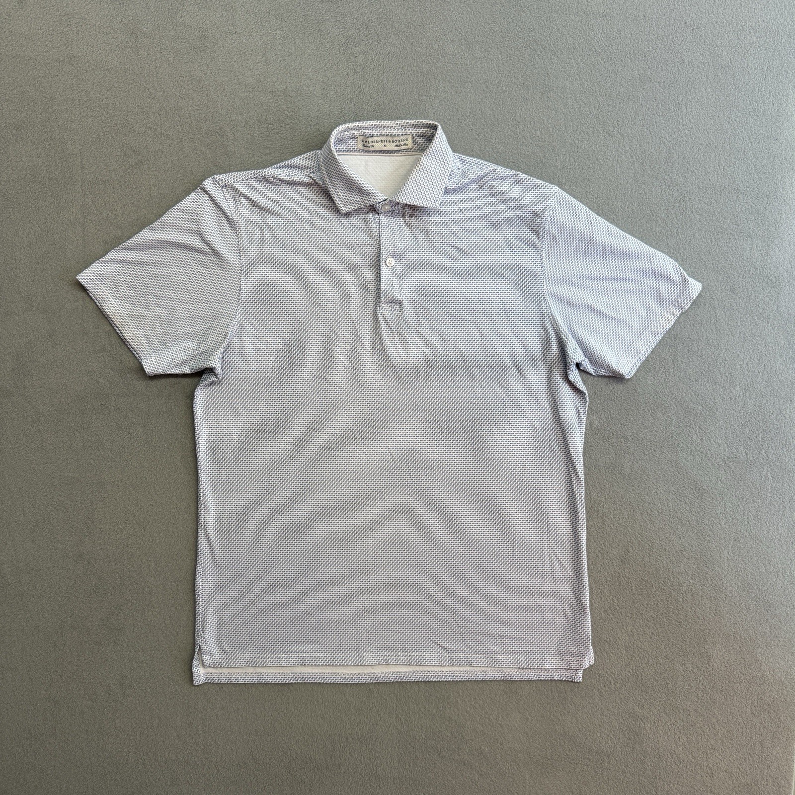 Holderness Bourne Polo Shirt Medium Men’s Short Sleeve Tailored Fit Cotton White