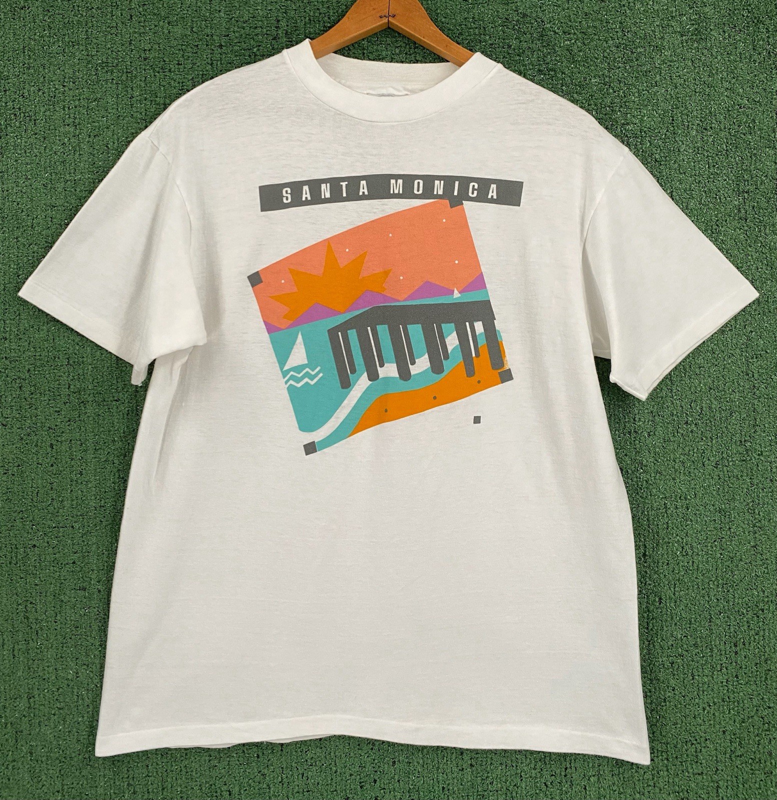 VTG 90’s Santa Monica California Pier Single Stitch T-Shirt Mens Medium USA Made