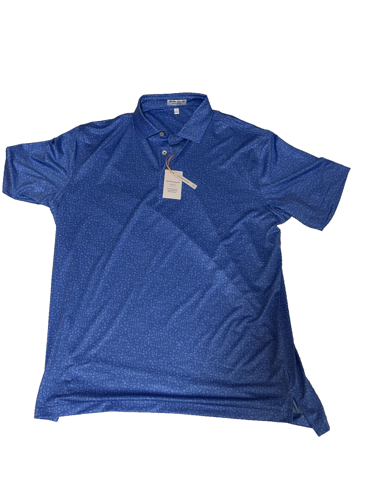 Men’s Peter Millar Polo- Brand New With Tags L- UPF Polo- Color- CBLU