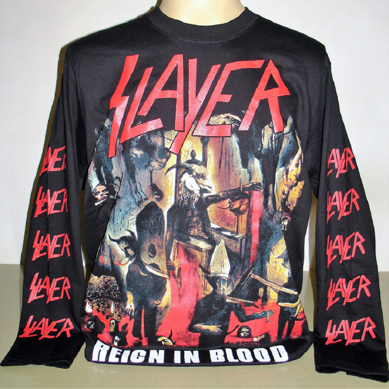 Slayer Reign In Blood Metal Band Long Sleeve T-Shirt Size S M L XL 2XL 3XL New!