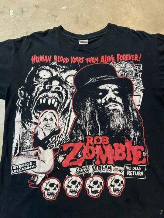 White Zombie Band Shirt basic black Reprint tee Men Women Unisex T shirt NH7318