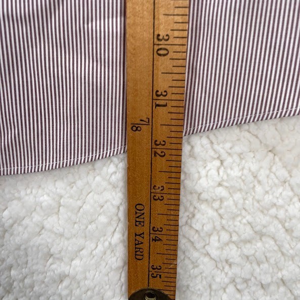 Roundtree & Yorke Gold Label Button Down Shirt Mens 18.5 Striped Puce