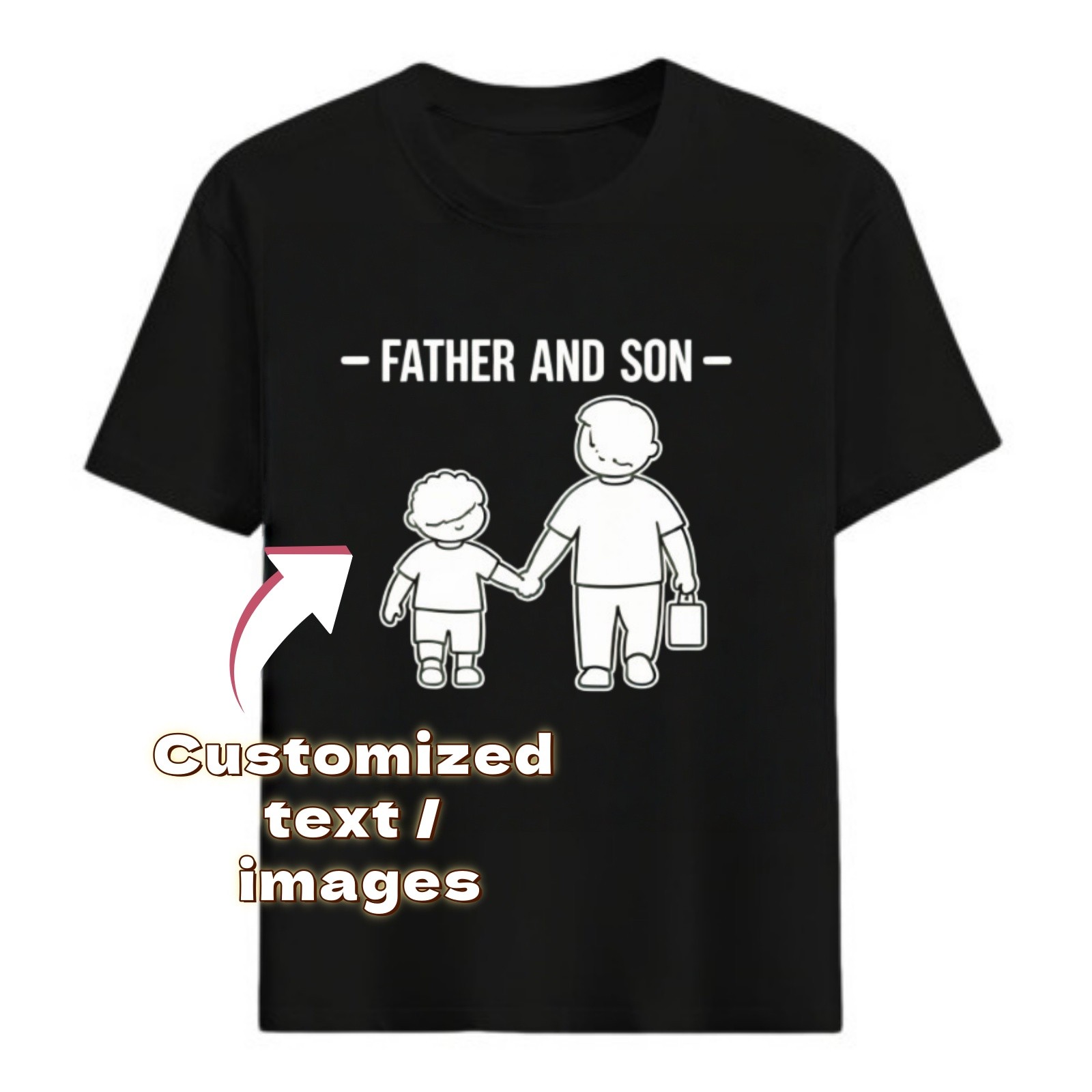 Personalized Dad Tee Custom Title Image Print Ideal Father Day Family Present