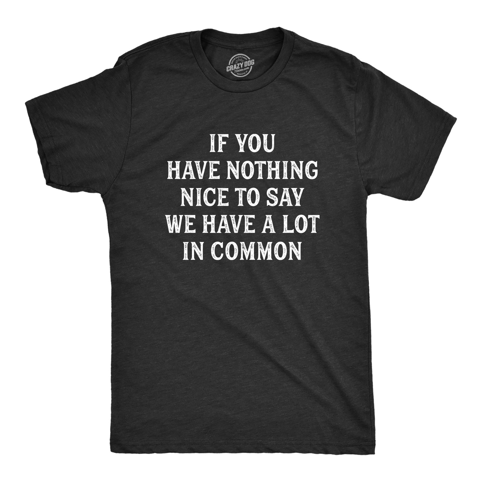 Mens If You Have Nothing Nice to Say We Have A Lot In Common T Shirt Funny Rude