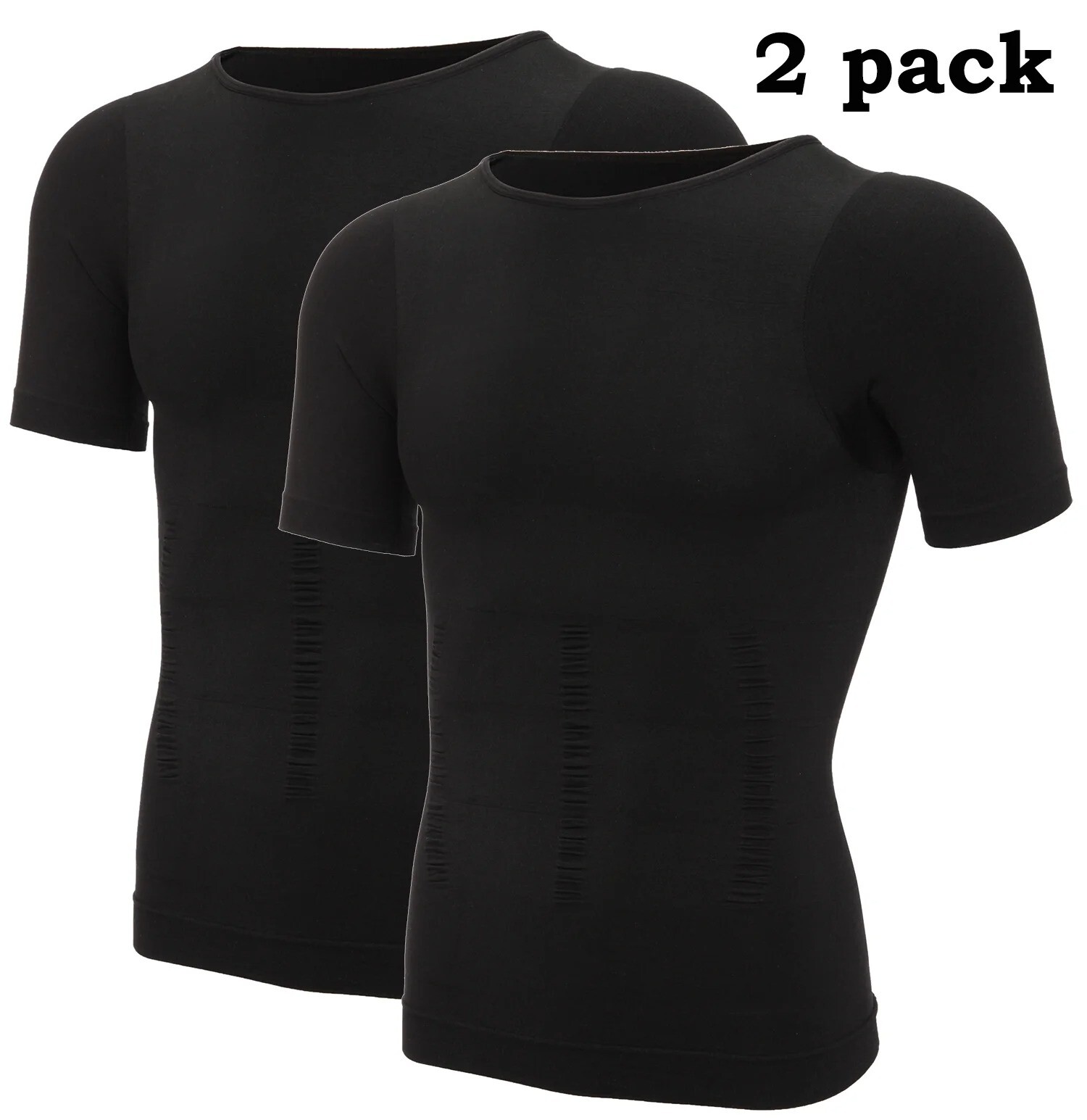 2 Pack Men Compression Slimming Body Shaper Tummy Control Vest Workout Tank Tops