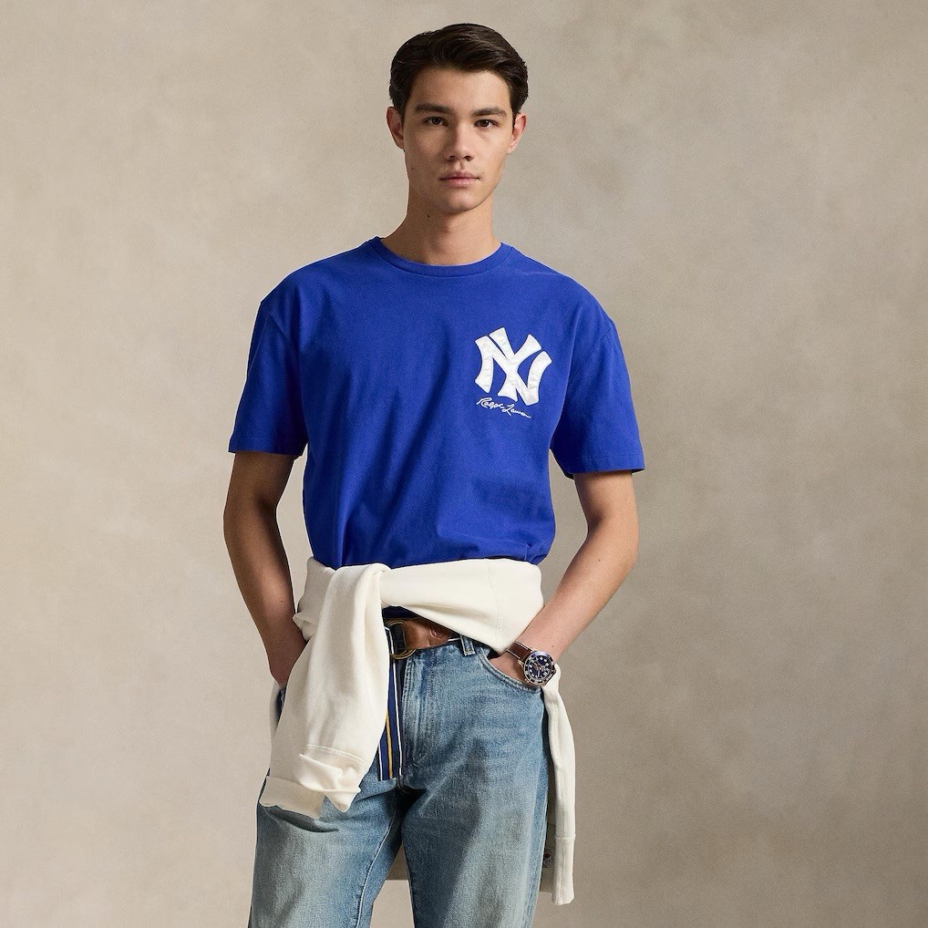 Polo Ralph Lauren New York Yankees Jersey T Shirt Royal Blue Men’s Size Large
