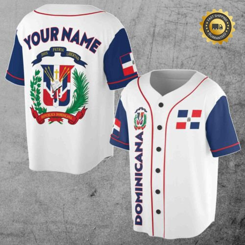 Personalized Dominican Republic Dominicana Baseball Jersey S 5XL