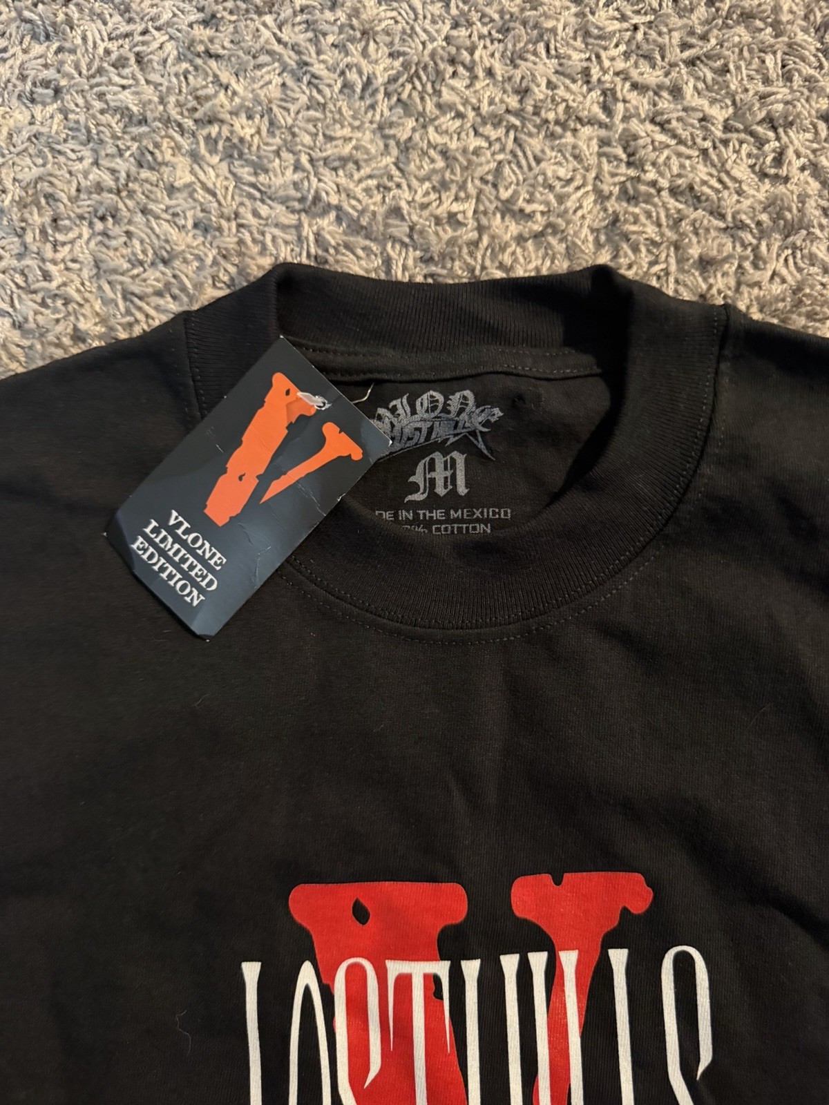 VLONE Lost Hills Limited Edition Graphic Logo Tee Black Men’s M Cotton