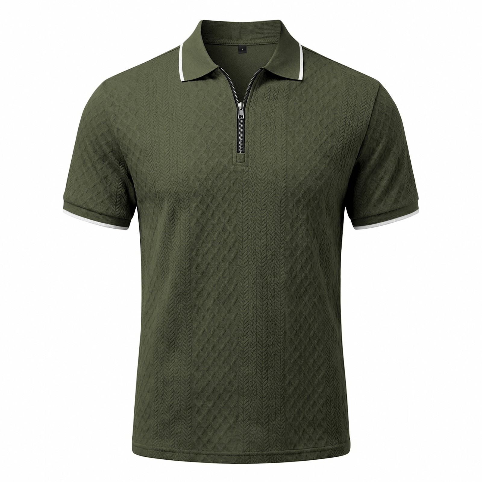 Summer Retro Loose Zipper Lapel Polo Shirt